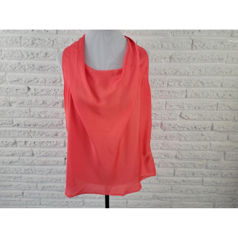 Worthington PXL Orange Blouse Sleeveless Boat Neck Button Top Petite XL ORA15E